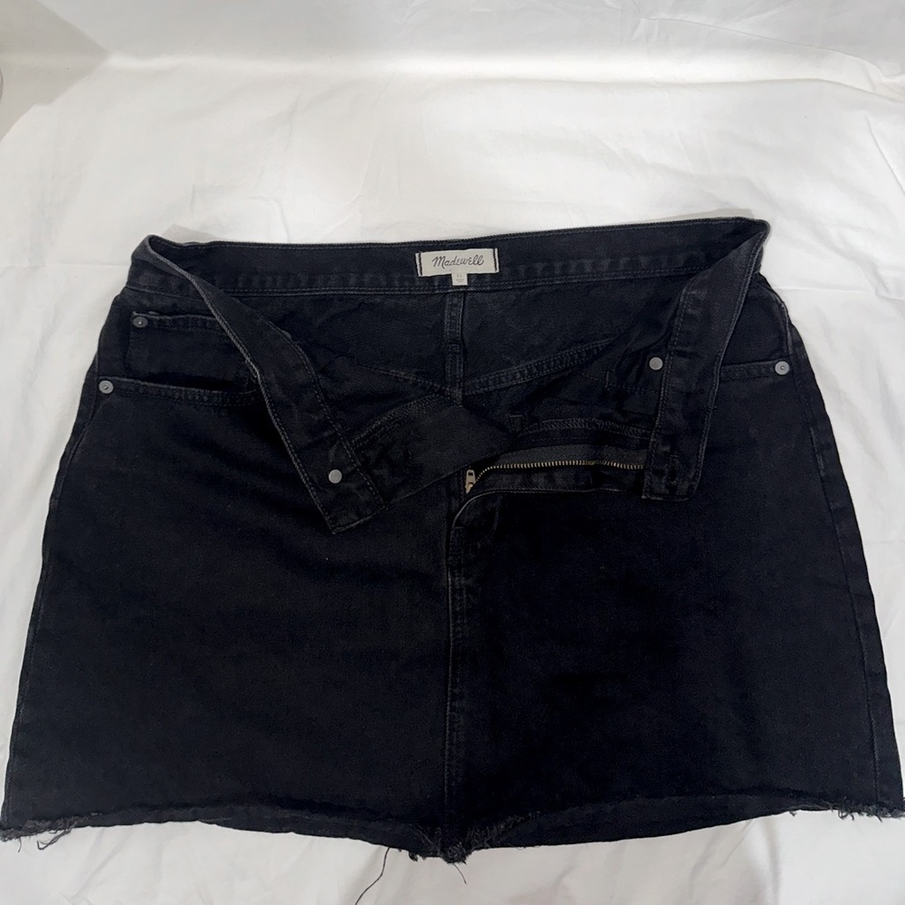 Madewell black denim skirt